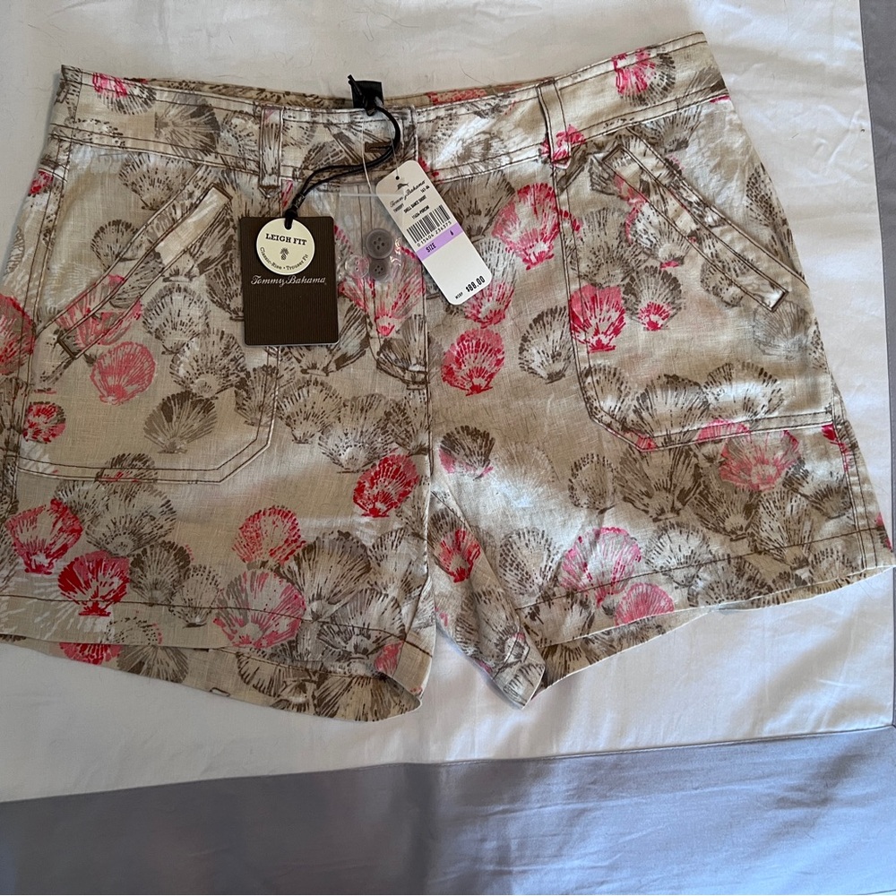 Tommy Bahama Floral Women's Cargo Shorts - Pink and Tan